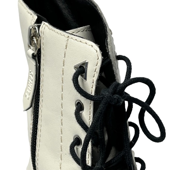 SCHUTZ McKenzie Lace Up Combat Boots Pearl White Women's Size 10B - Picture 10 of 16